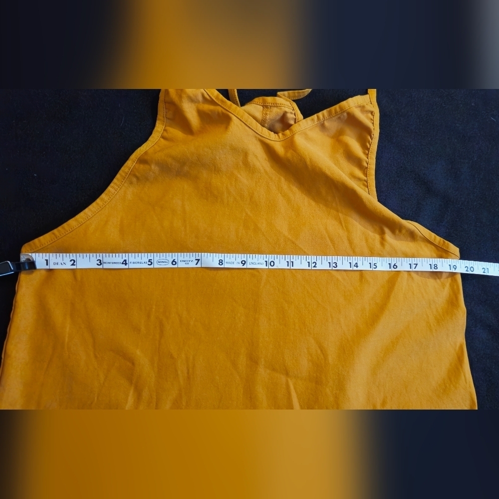 Mustard Gold Harem Jumpsuit w/Spaghetti Strap - Size Large - Picture 4 of 6